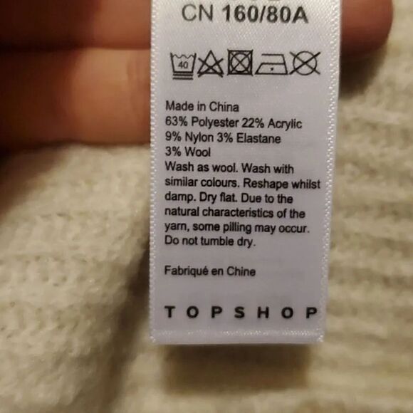 Nwt TOPSHOP Considered Ivory Turtleneck- Ladies Size 0/2 - Picture 6 of 6